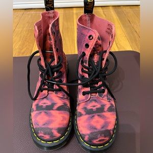 Dr. Martens 1460 Pascal Tie Dye Leather Lace Up Boots, size 6
